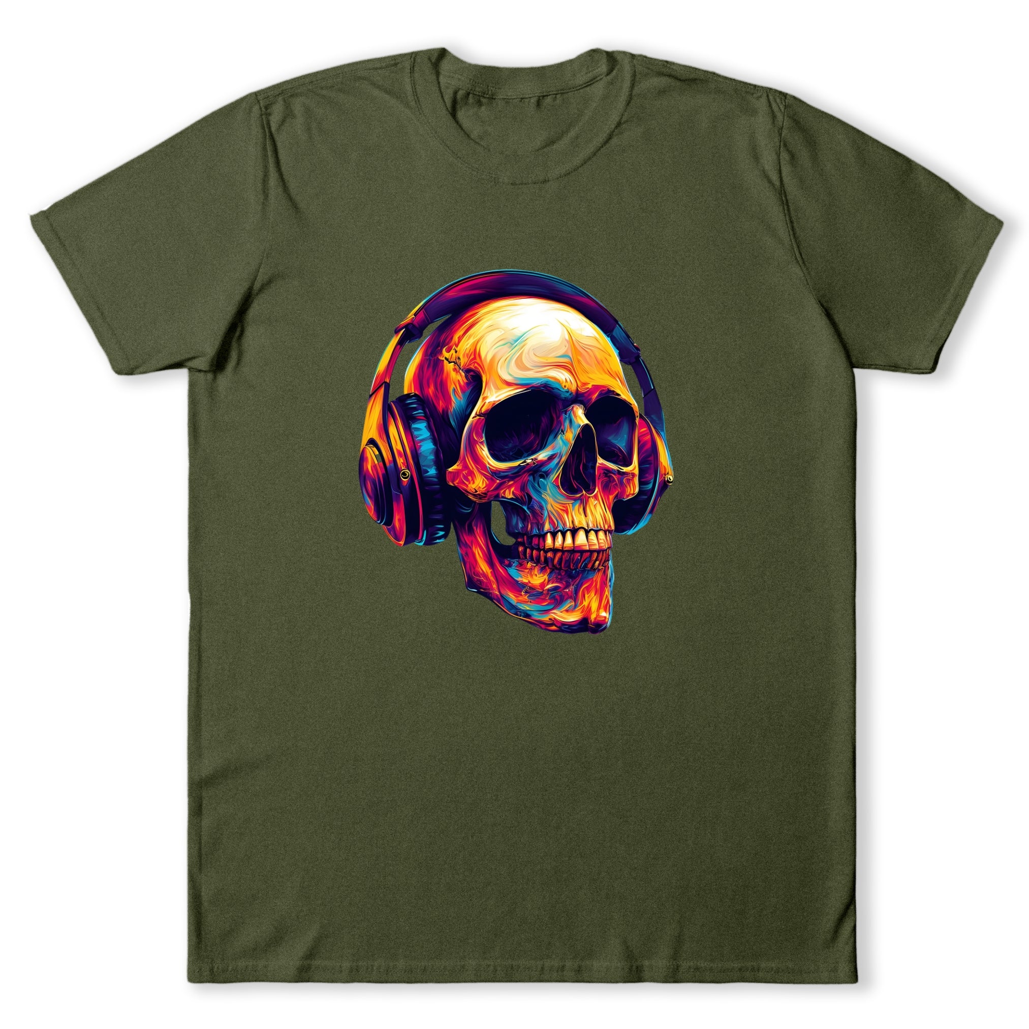 Skull Listens To Music T-Shirt