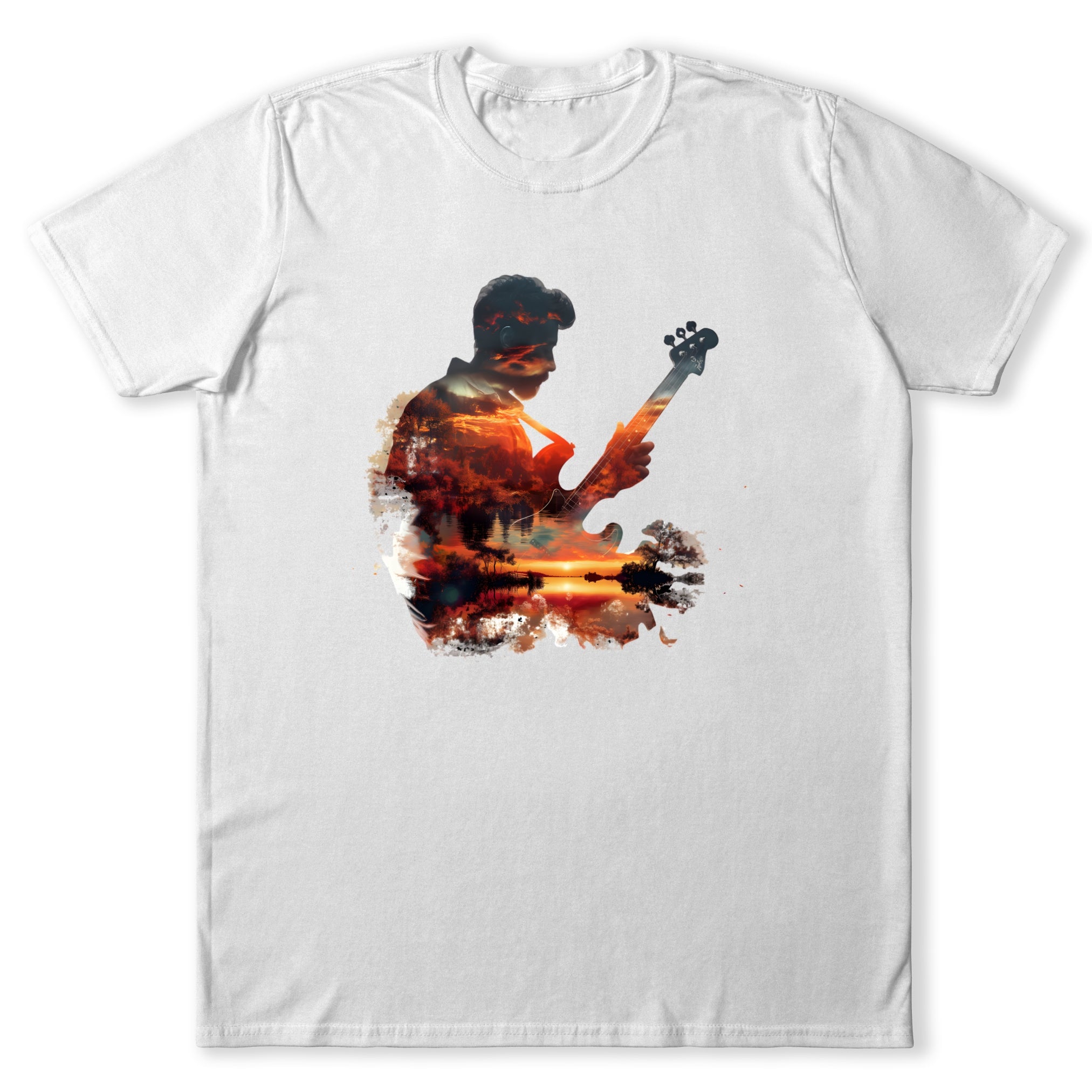 Guitar Double Exposure T-Shirt